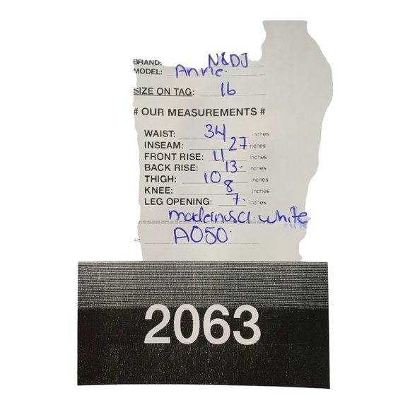 NYDJ Ankle Womens Jeans Tag 16 White Straight Cropped High-Rise W34xL27 Denim - Picture 11 of 12